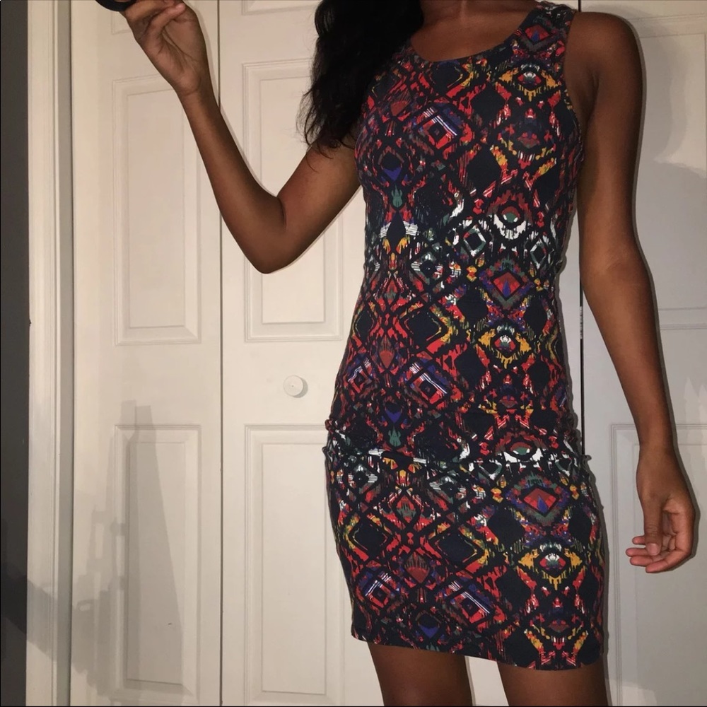 pattern bodycon dress